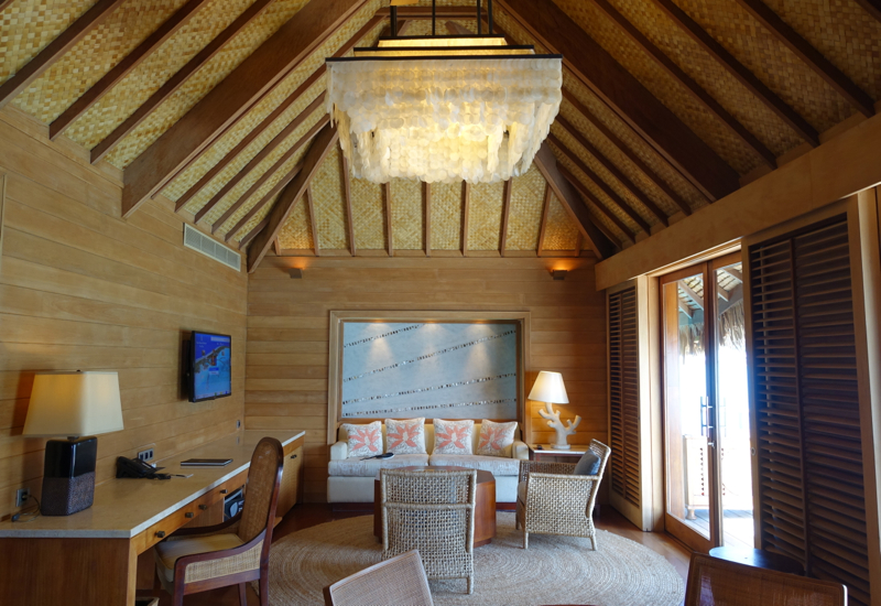 Living Area, Otemanu Overwater Bungalow Suite with Plunge Pool, Four Seasons Bora Bora Review