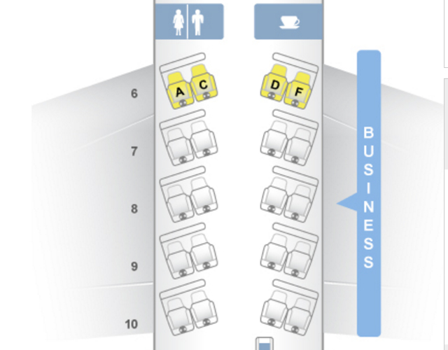 American Business Class Cabin, A321 Transcon