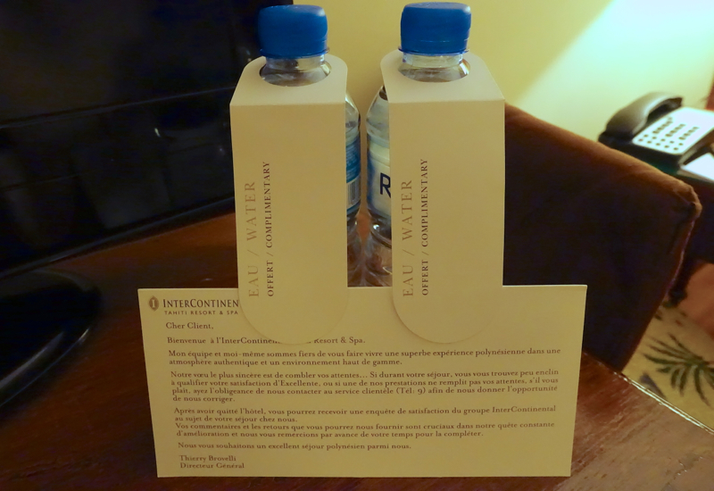 Bottled Water, InterContinental Tahiti Review