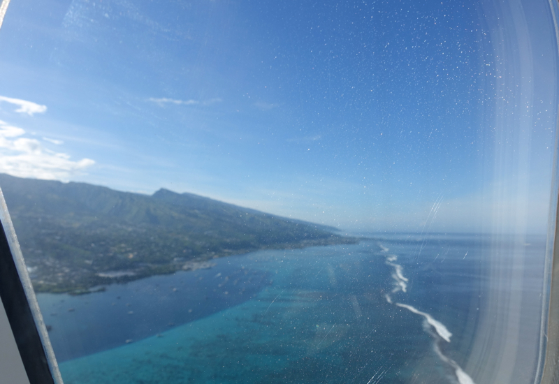 Air Tahiti Nui Business Class Review: View of Papeete Tahiti After Take-off