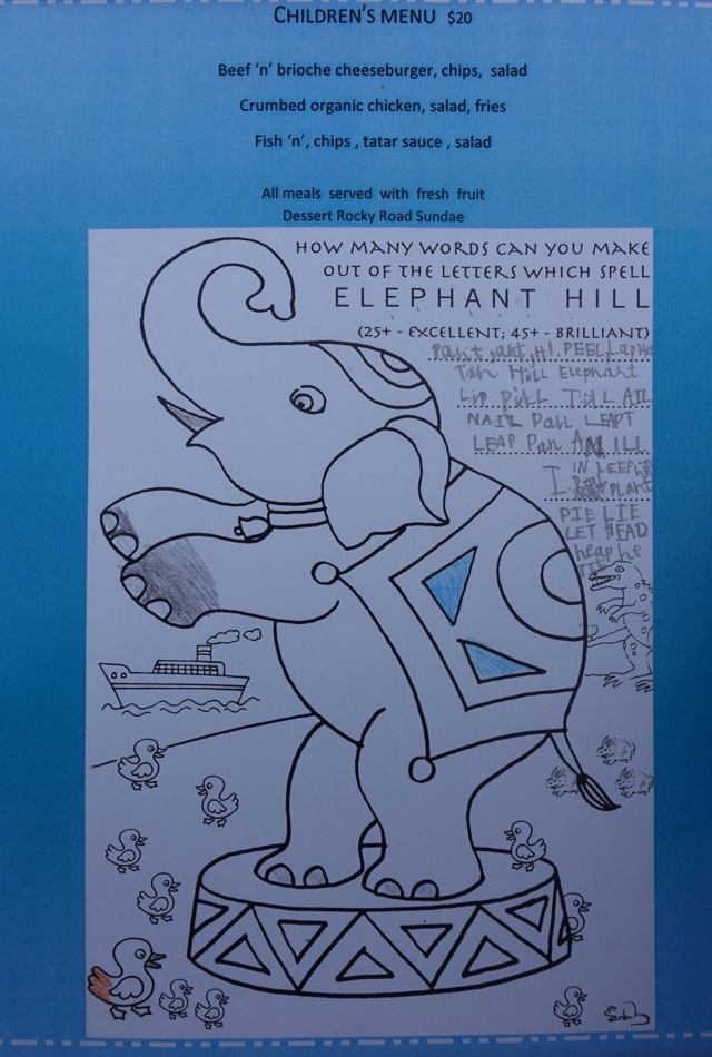 Elephant Hill Kids Menu
