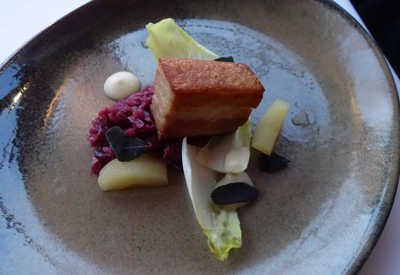 Crispy Pork Belly Appetizer, The Farm at Cape Kidnappers Restaurant Review