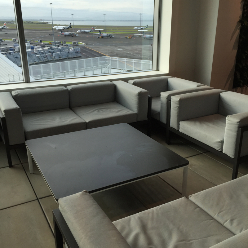 Sofa with View of Tarmac, Air New Zealand Auckland Lounge Review