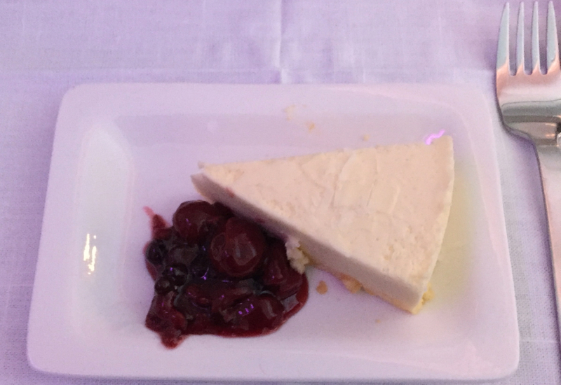 Air New Zealand Business Premier Dessert-White Chocolate Cheesecake