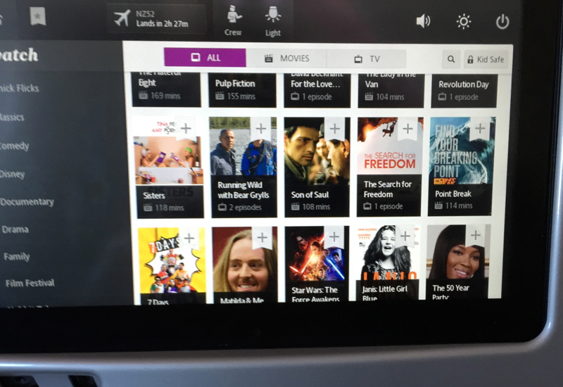 Air New Zealand IFE Movie Choices