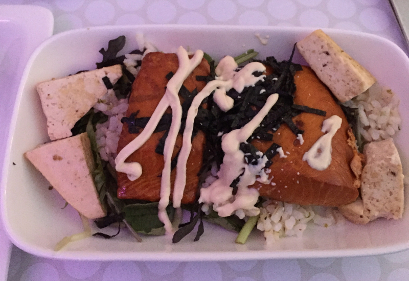 Air New Zealand Business Premier Lunch Review: Tea Smoked Salmon with Tofu