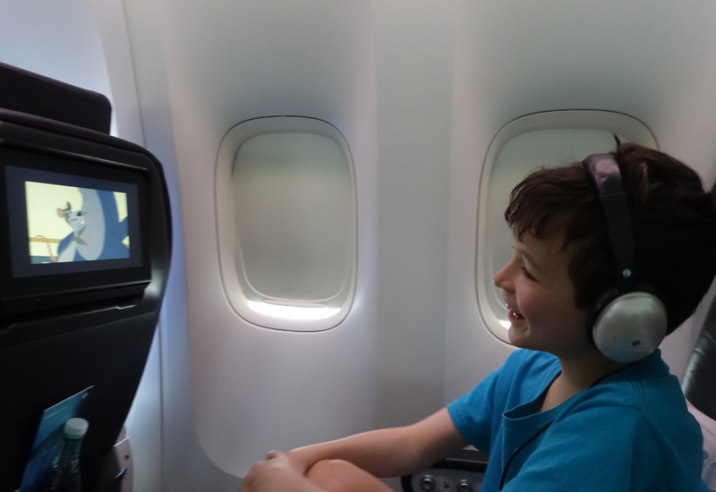 Watching Tom & Jerry Cartoons, Air New Zealand Premium Economy Review