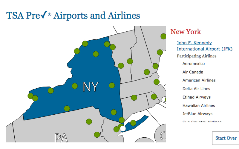 TSA PreCheck Airports and Airlines