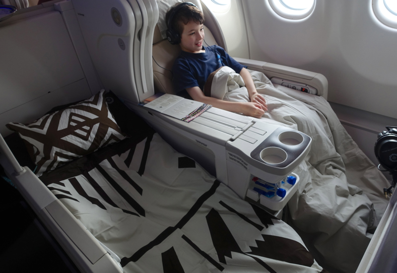 Fiji Airways Business Class Angled Flat Bed Seat Review