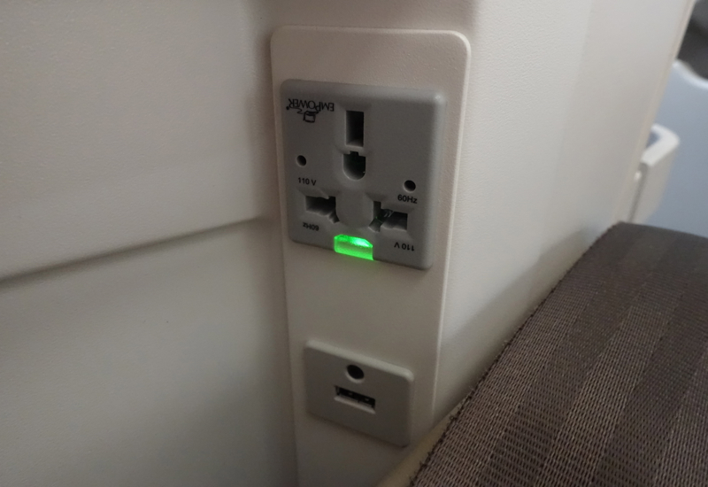 Fiji Airways Business Class Review: Power Outlet