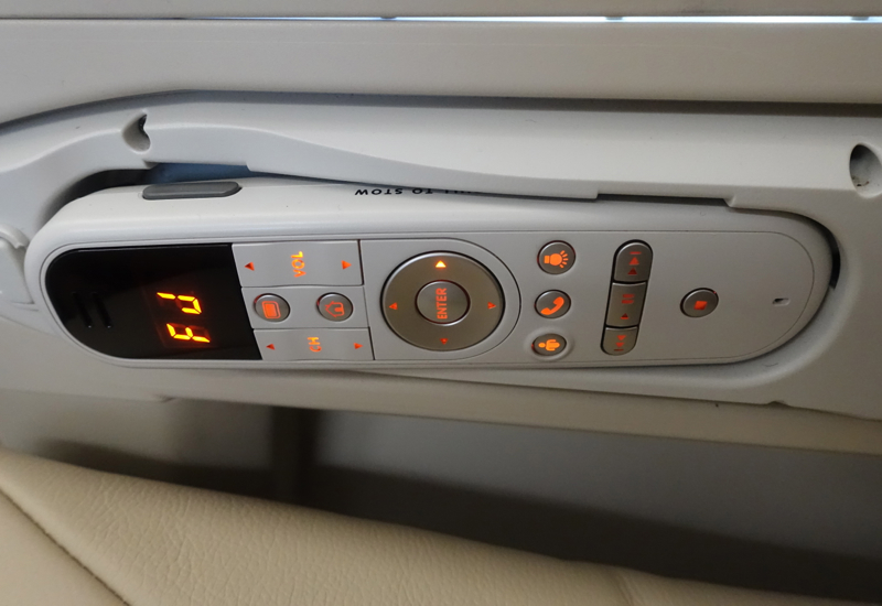 Fiji Airways Business Class Review - IFE Control