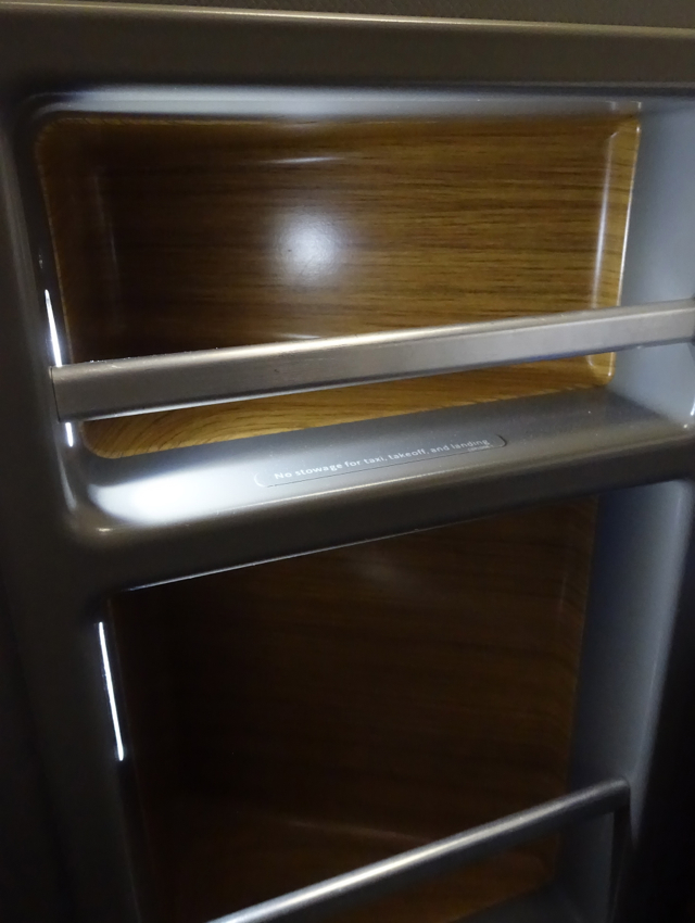 Review: American A321 First Class-Storage Compartments