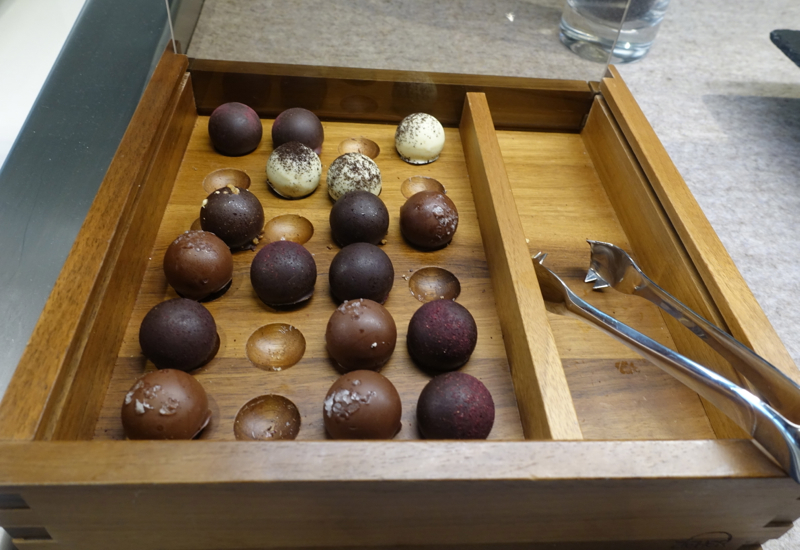 Chocolate Truffles, Lufthansa First Class Lounge JFK Review