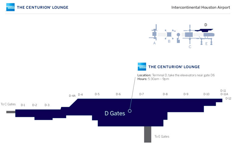 AMEX Centurion Lounge Houston IAH Located in Terminal D