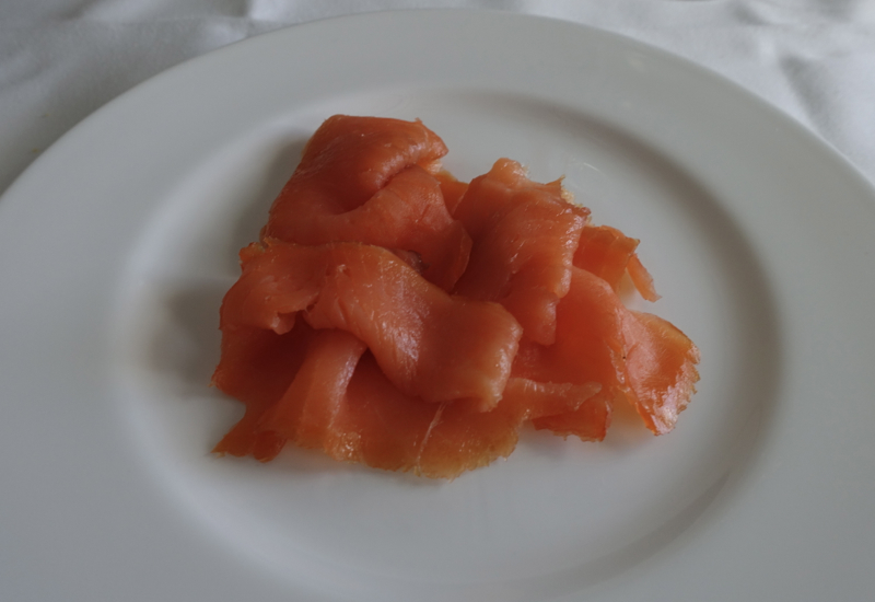 Smoked Salmon, Lufthansa First Class Review 747-8