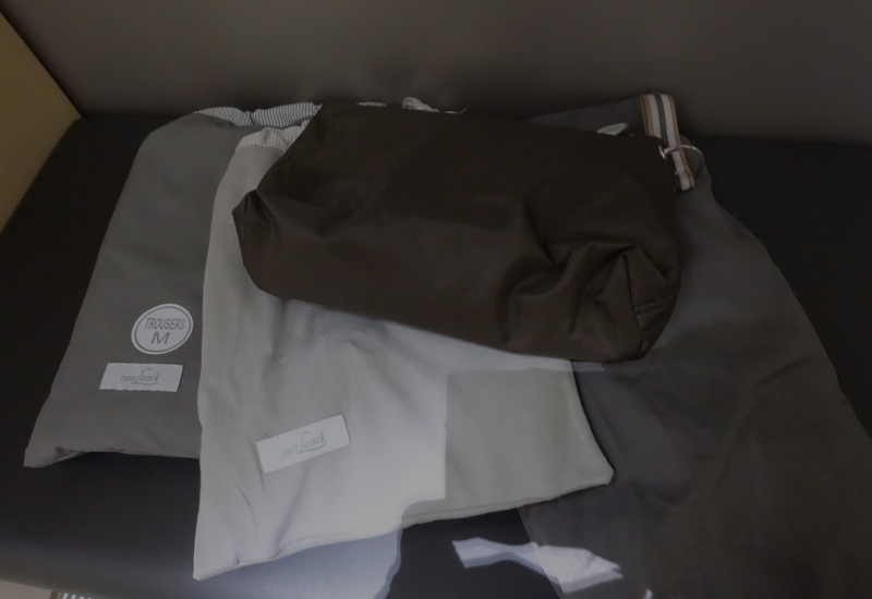 Lufthansa First Class Pajamas, Slippers, Amenity Kit Review