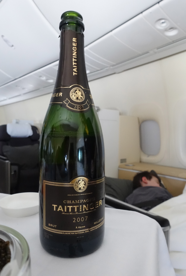 Taittinger Champagne, Lufthansa First Class Review 747-8