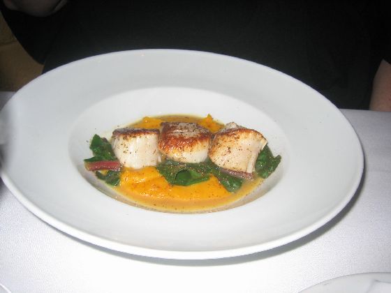 Scallops on butternut squash puree, Metropolitan, Salt Lake City