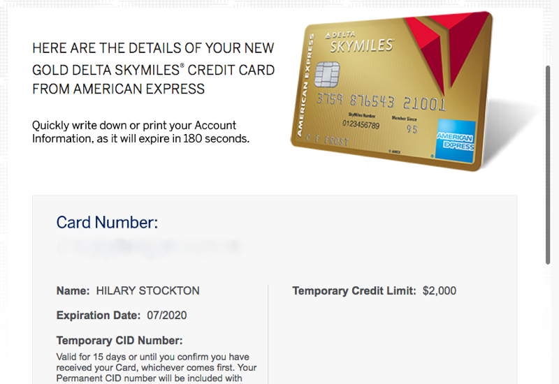 Get Your Gold Delta SkyMiles Credit Card Number Instantly from AMEX