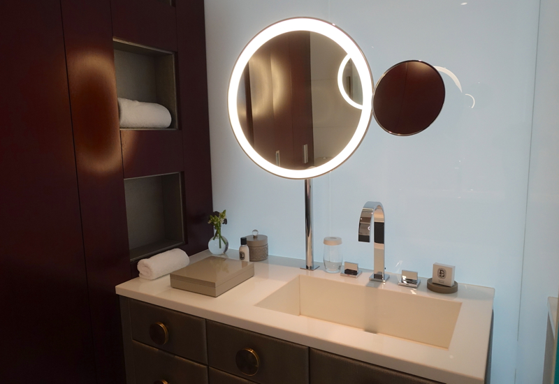 Mandarin Room Bathroom with His and Hers Sinks, Mandarin Oriental Paris Review