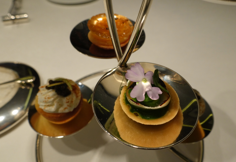 Fresh Pea Tartlet Amuse Bouche, Mathieu Pacaud Histoires Review