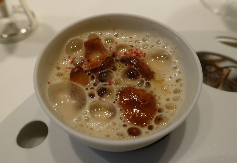 Foie Gras and Mushroom Amuse Bouche, Mathieu Pacaud Histoires Review