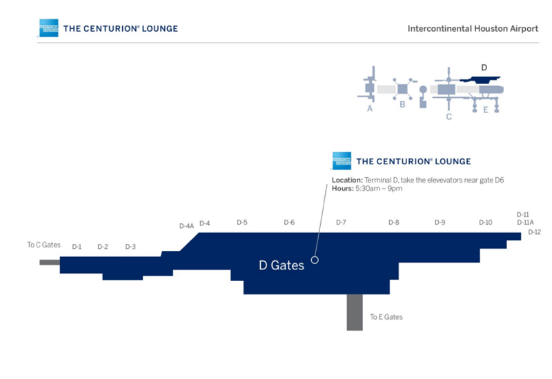 AMEX Centurion Lounge Houston IAH Location: Access via Elevator Near D6