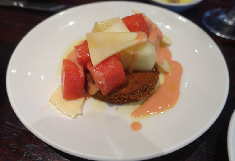 Pork Croqueta with Watermelon and Manchego, Casa Mono Review
