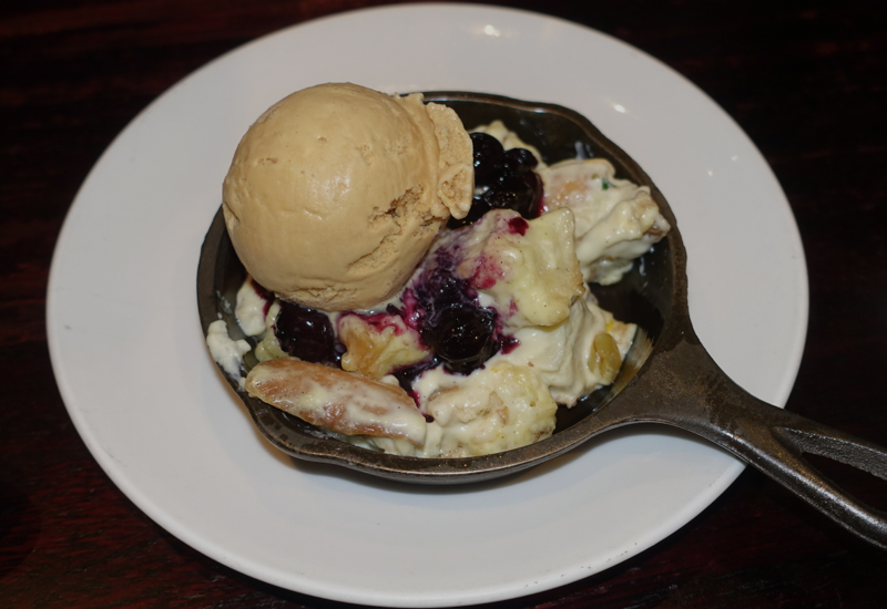Bread Pudding with Caramel Ice Cream and Berries, Casa Mono NYC Review