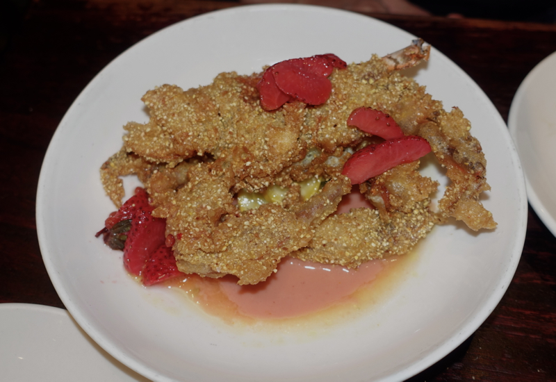 Softshell Crab with Strawberries, Casa Mono Review, NYC