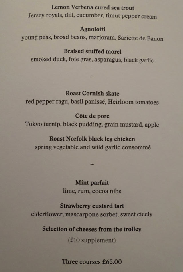 Restaurant Gordon Ramsay London Lunch Menu