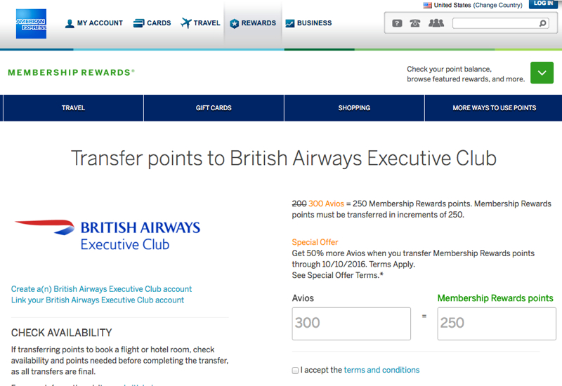 50 Percent AMEX MR Points Transfer Bonus to British Airways Avios Worth It?