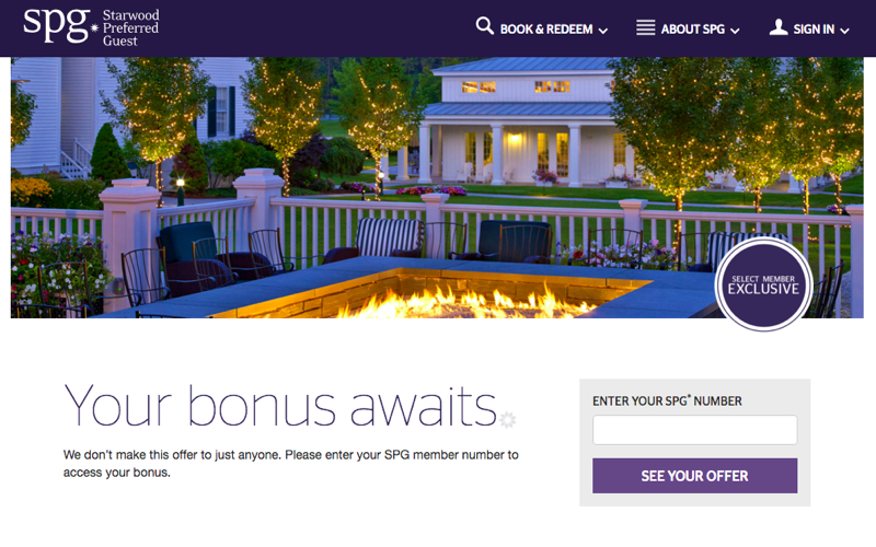Starwood Targeted Promotion: Free Night Award, Double Elite Credit, Extra Points or Nothing