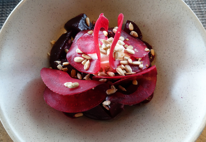 Three Kinds of Beet and Goat Cheese Salad, Mansarda Review