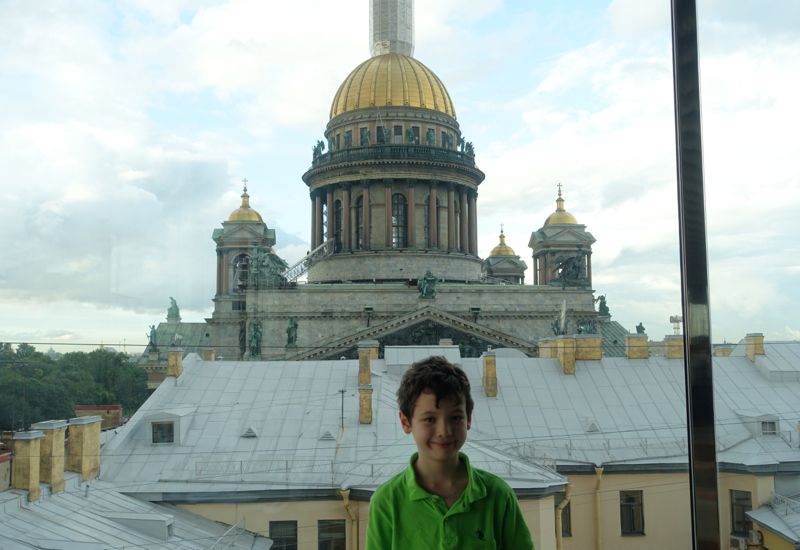 Beautiful View of St. Isaac's Cathedral from Mansarda Restaurant