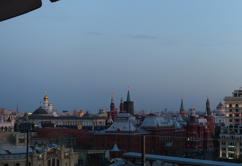 View of Red Square from Park Hyatt Moscow Conservatory Lounge Terrace