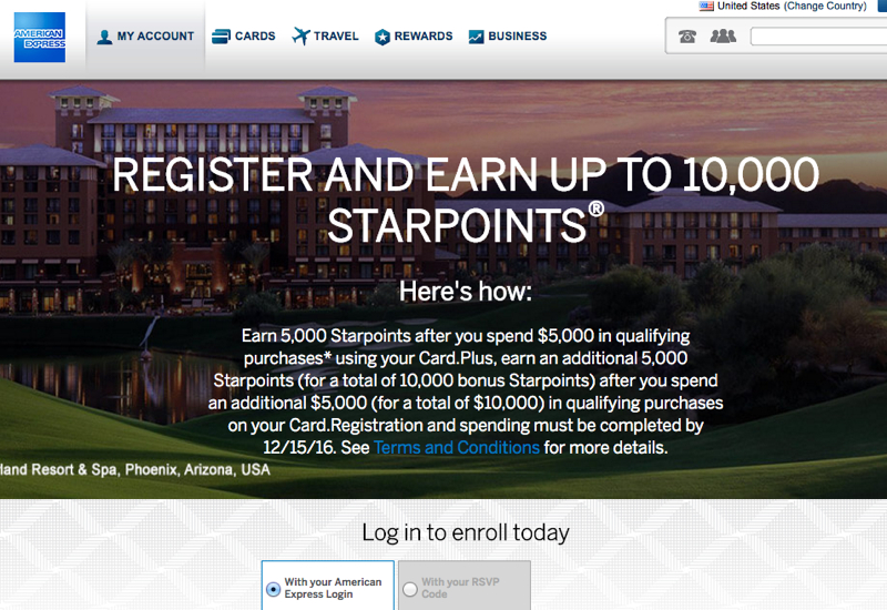 SPG 10K Bonus Offer for Starwood Business AMEX