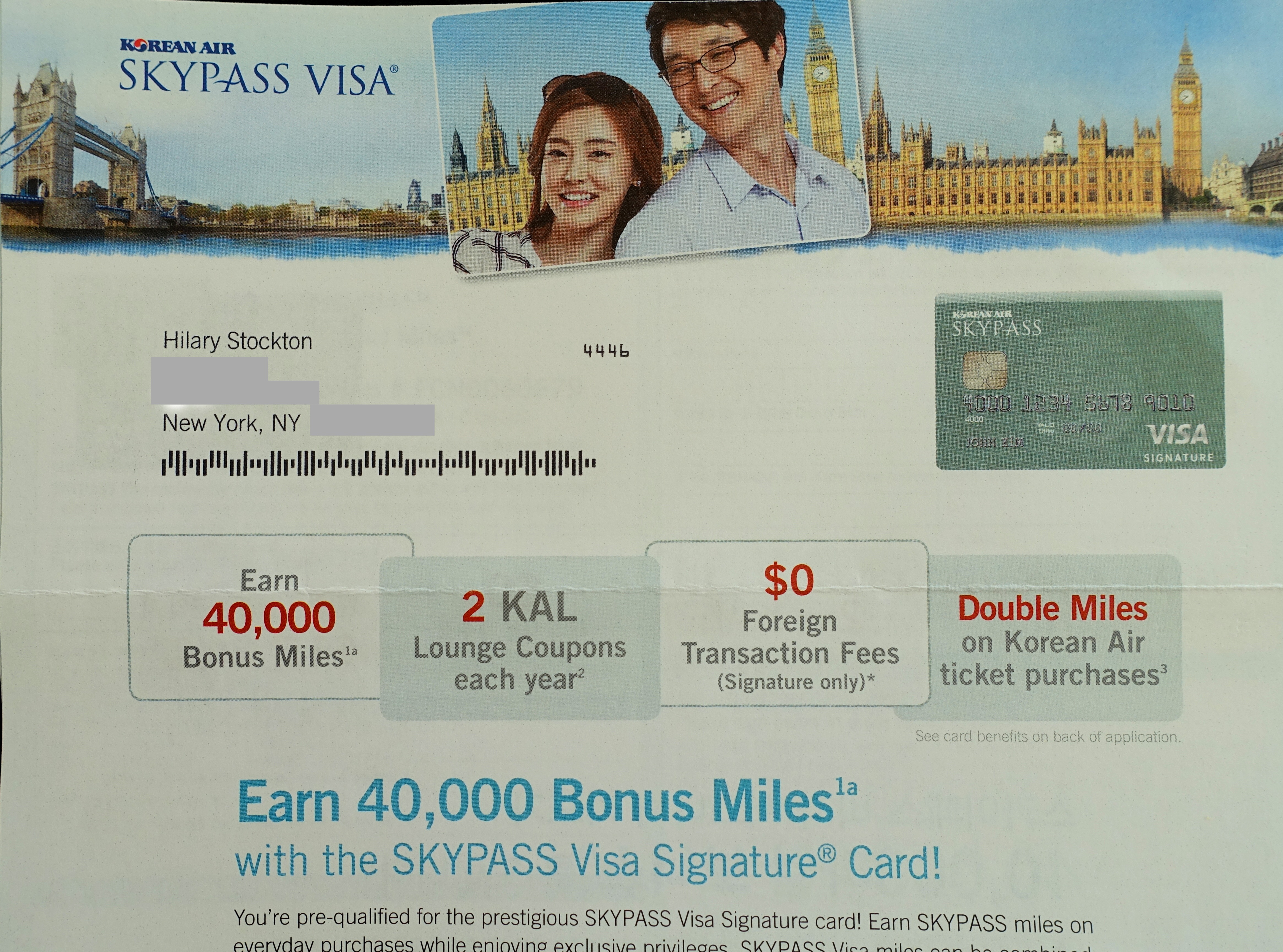 40K Korean Air SKYPASS Visa Bonus Offer