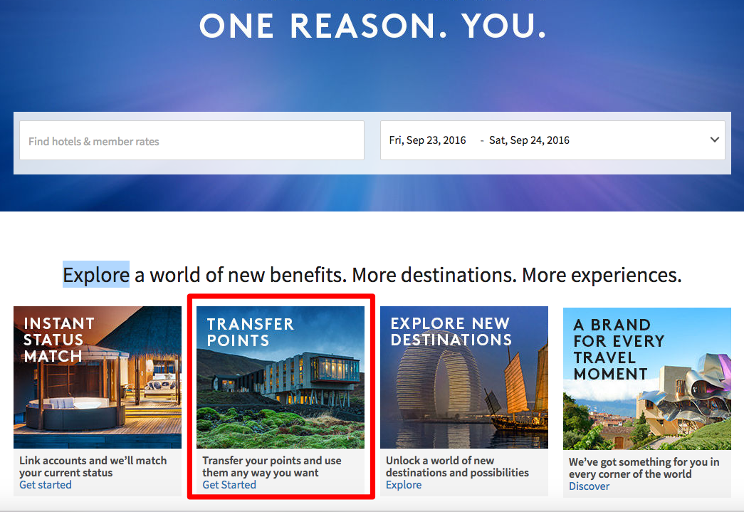 Transfer Marriott Rewards Points to SPG Starpoints