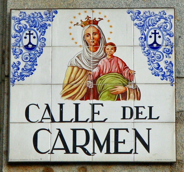 Beautiful Street Sign, Madrid Spain