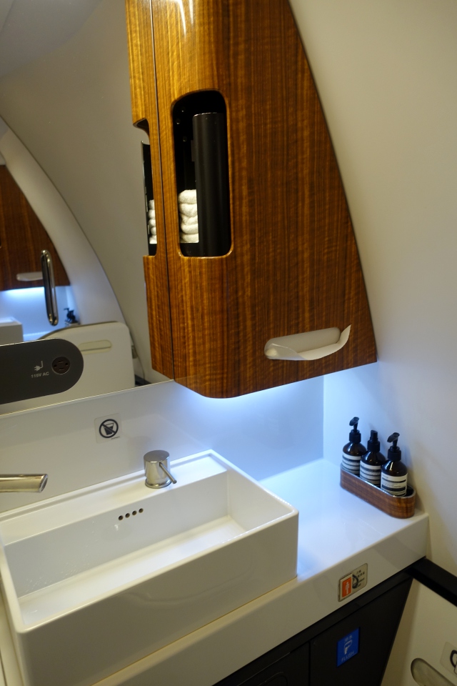 Cathay Pacific First Class: 2 Lavatories for 6 Passengers