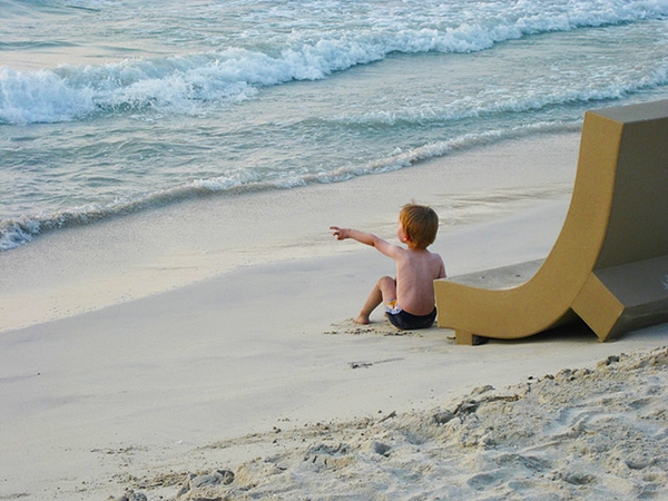 Boy on Jumeirah Beach, Dubai