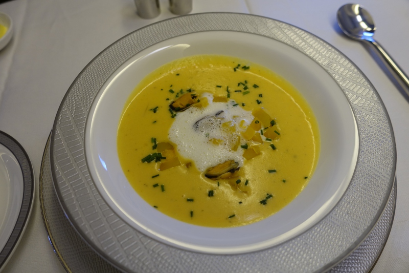 Pumpkin Veloute Soup, Singapore First Class Review