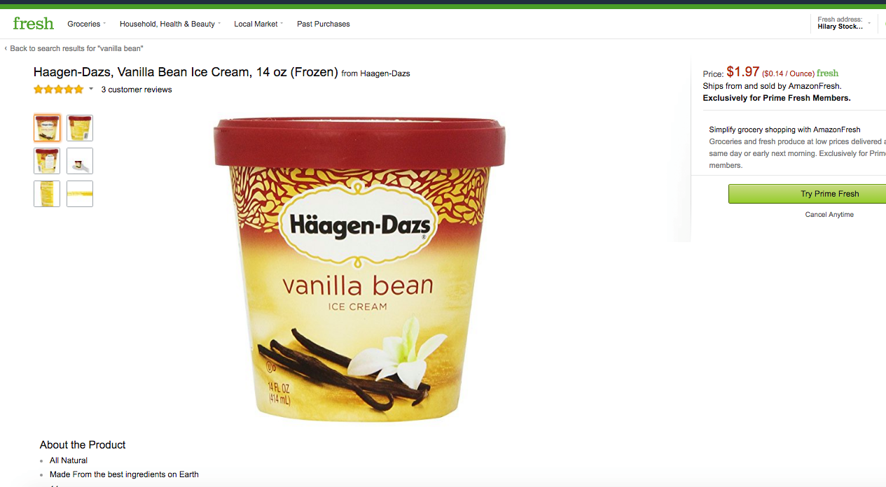 AmazonFresh: Haagen-Dazs Ice Cream for $1.97 
