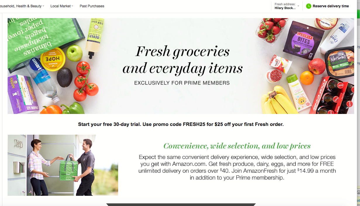 5X on Groceries with AmazonFresh and $25 Off First Order