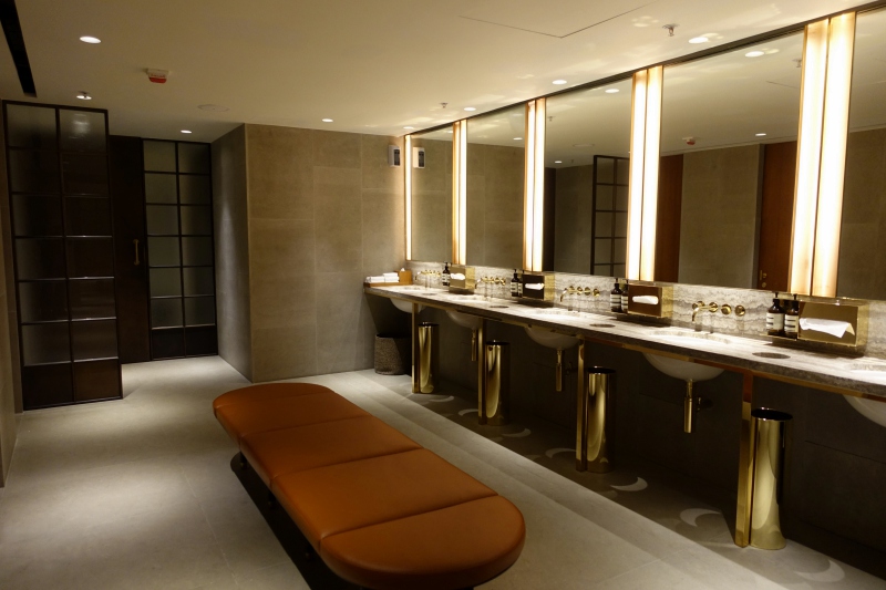 Women's Bathroom, Cathay Pacific The Pier First Class Lounge Review HKG