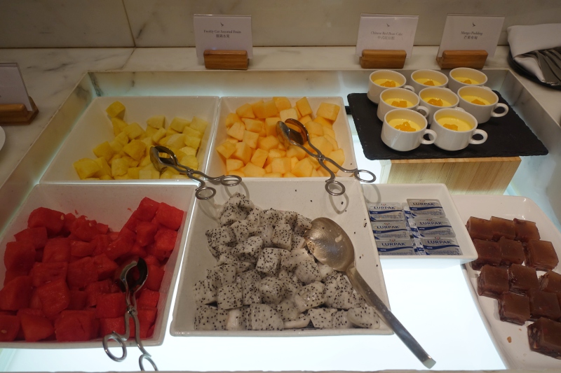 Fresh Fruit, Cathay The Wing First Class Lounge Dining Review