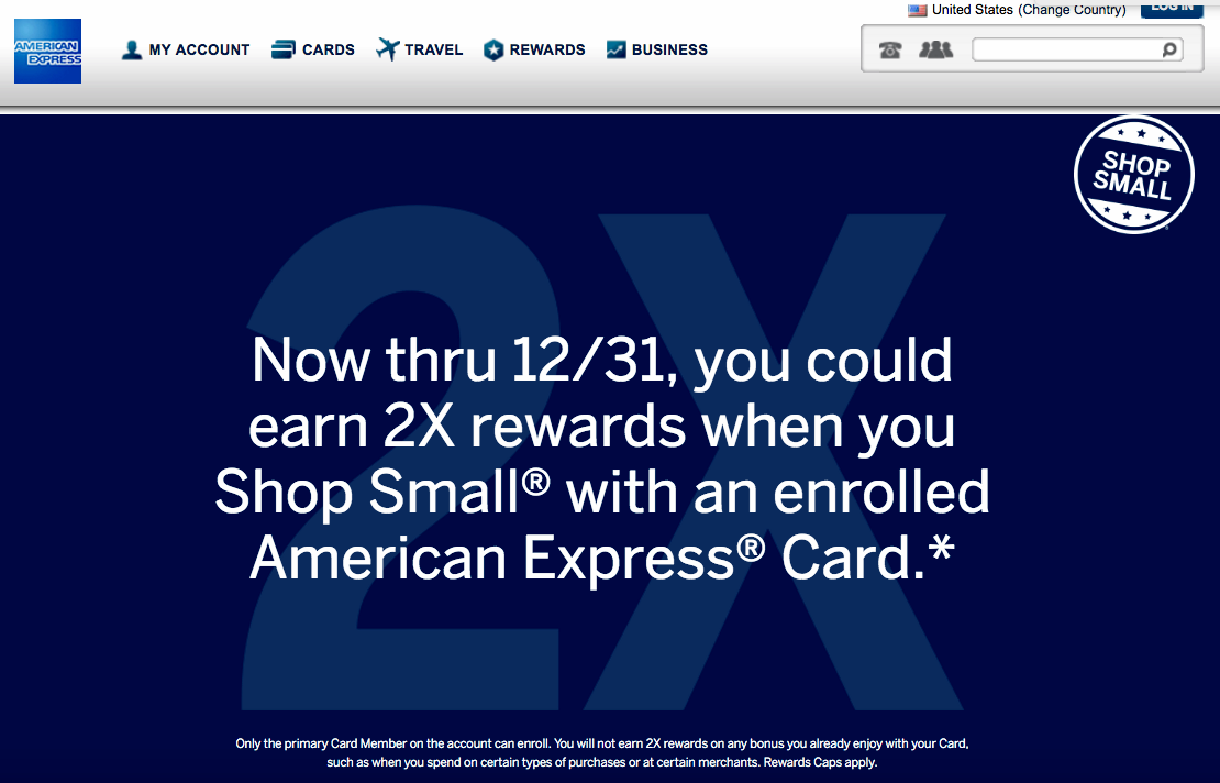 2X SPG and AMEX Membership Rewards Points at Small Businesses