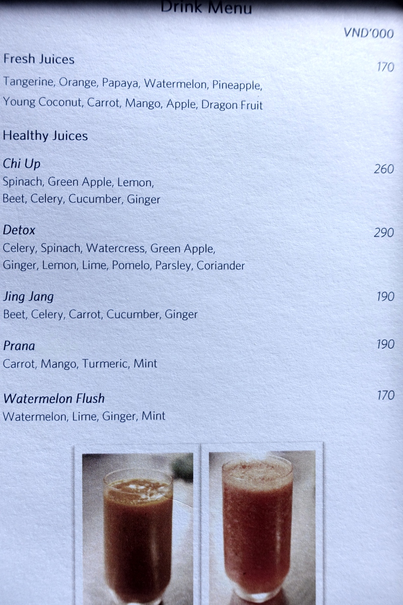 Amanoi Fresh Squeezed Juices Menu