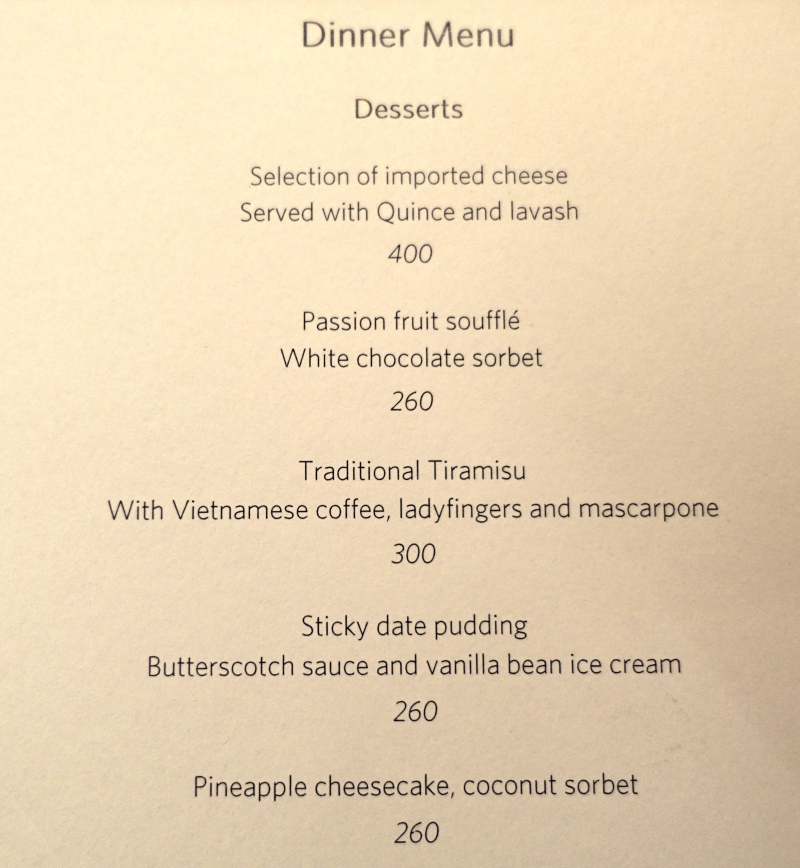 Amanoi Dessert Menu